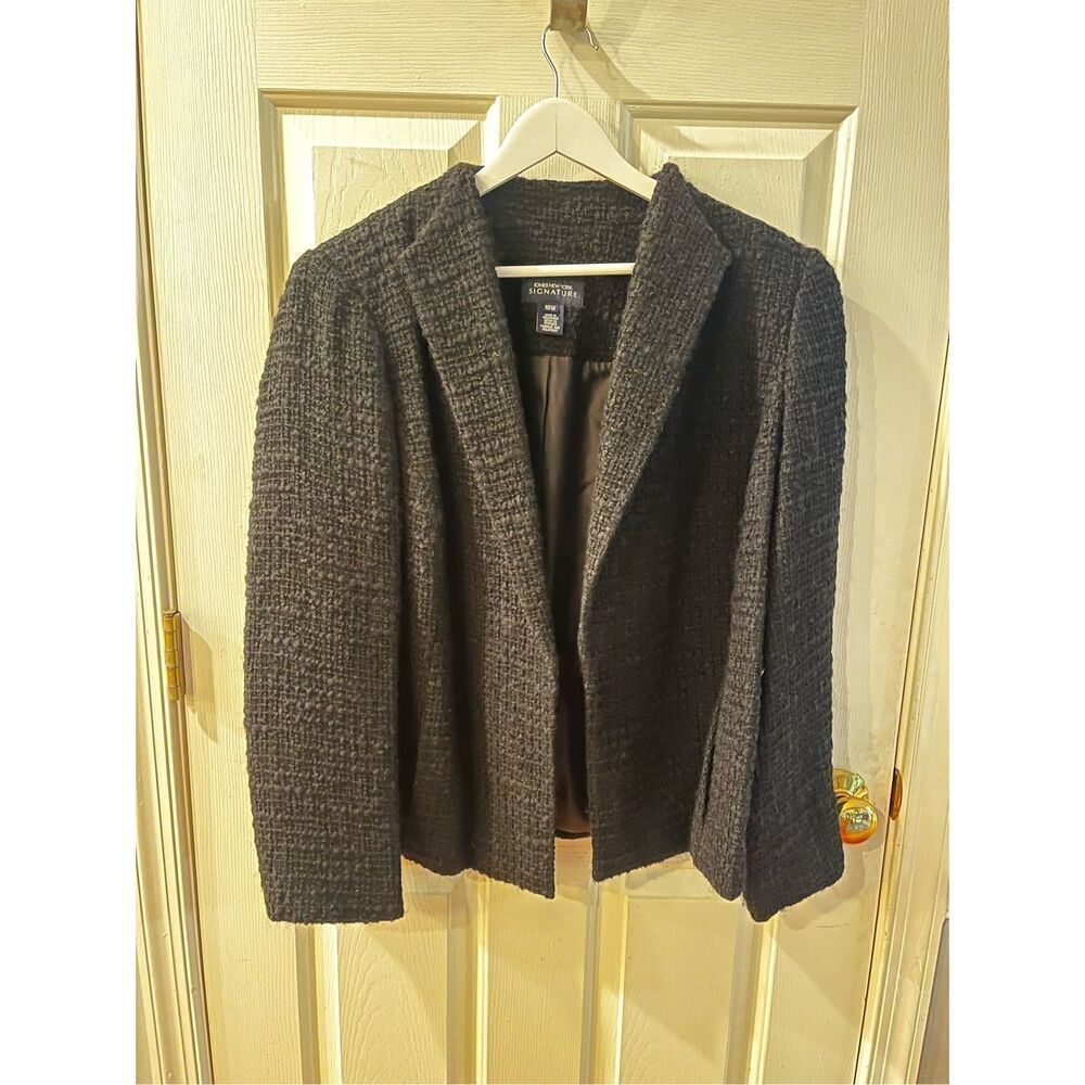 Jones New York Signature Boucle Open Front Blazer Jacket sz 16W EUC